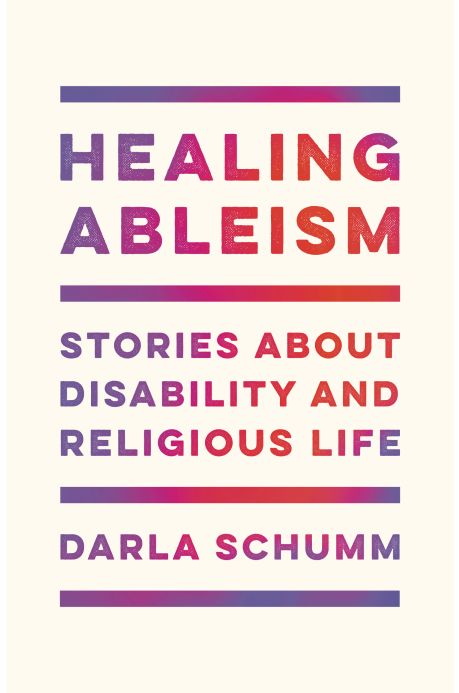 book cover of healing ableism with title in shades of orange and purple on a white background